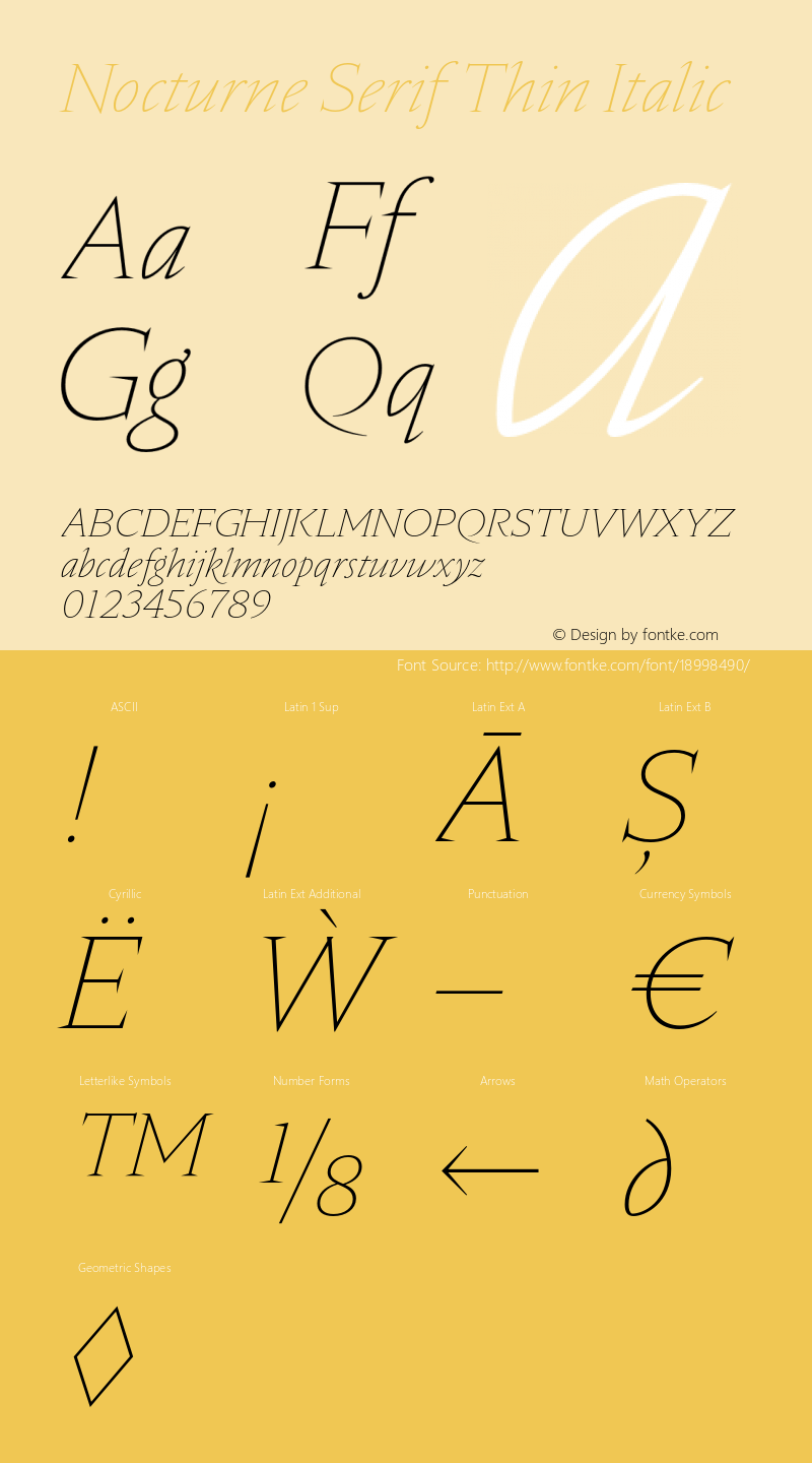 Nocturne Serif Thin Italic Version 1.000;PS 001.000;hotconv 1.0.88;makeotf.lib2.5.64775 Font Sample