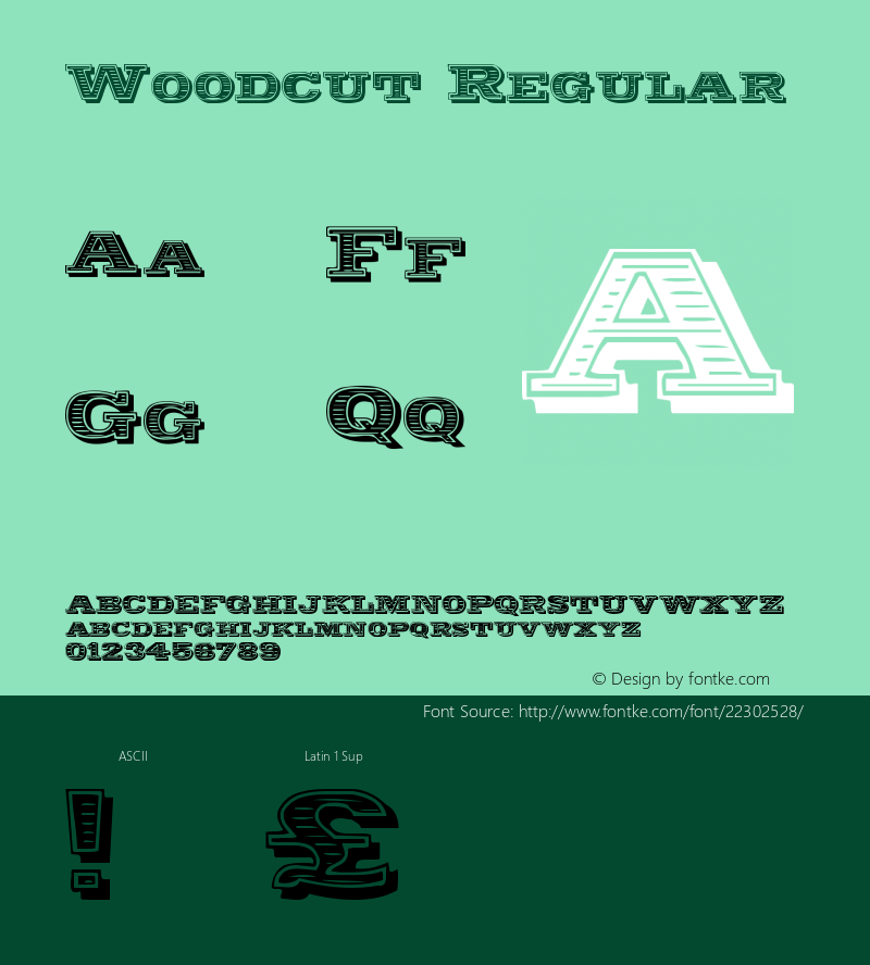 Woodcut Altsys Metamorphosis:5/4/93 Font Sample