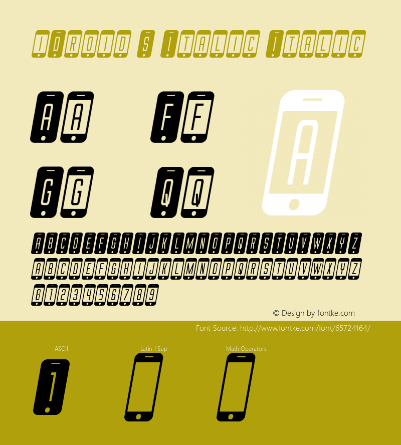 iDroid S Italic Version 1.0; 2020 Font Sample