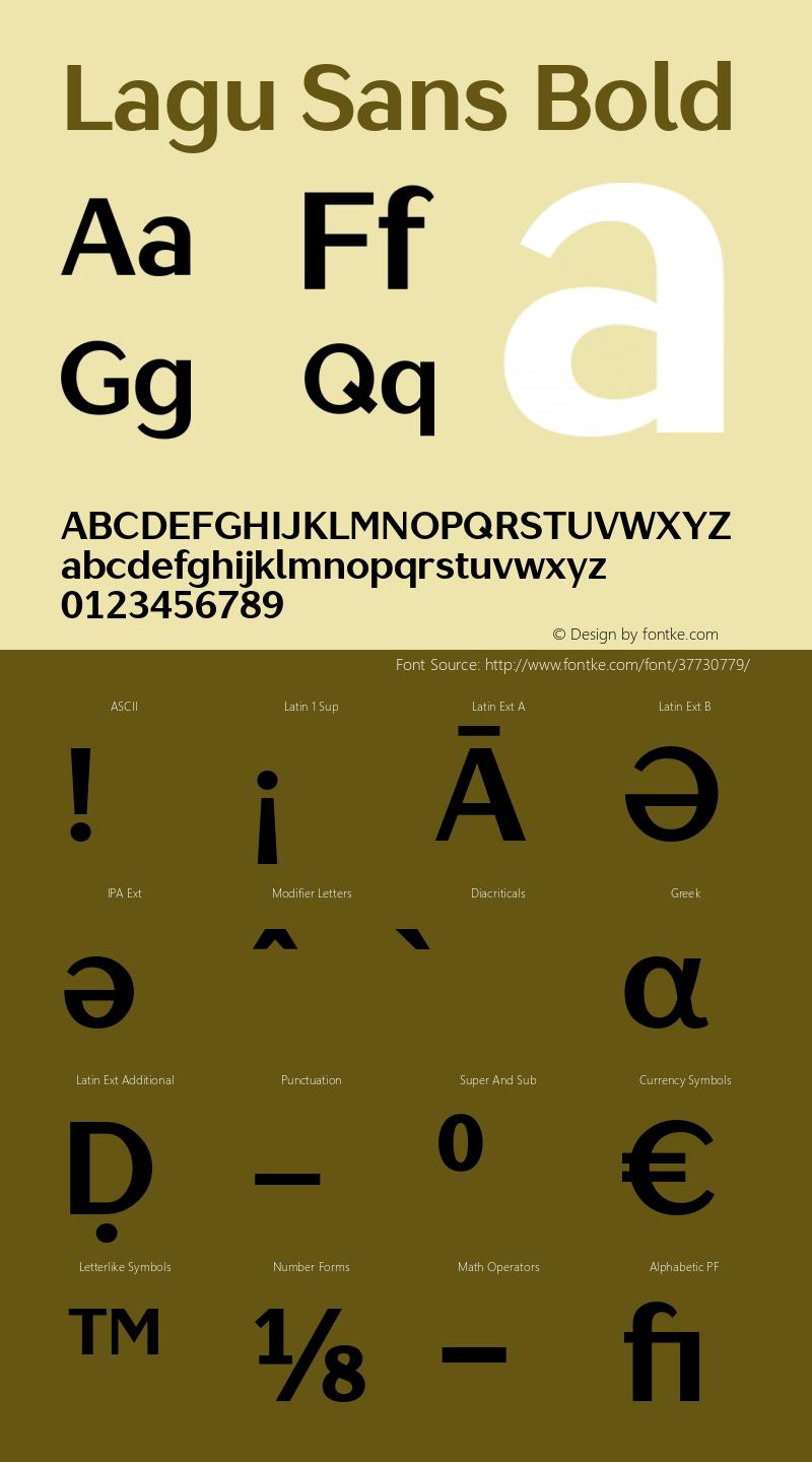 LaguSans-Bold Version 1.000;PS 001.000;hotconv 1.0.88;makeotf.lib2.5.64775 Font Sample