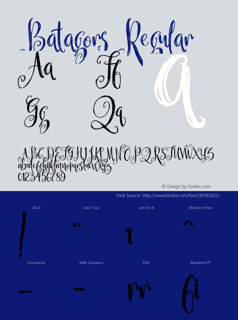 Batagors Regular Version 1.000;PS 001.001;hotconv 1.0.56 Font Sample