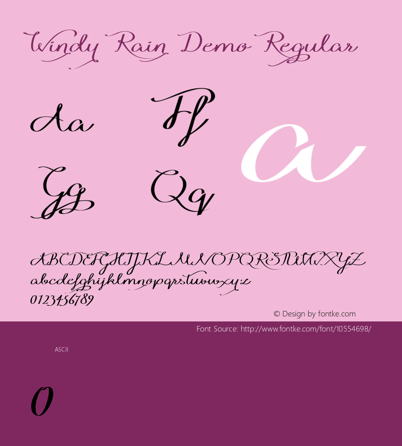 Windy Rain Demo Regular Version 1.000 Font Sample