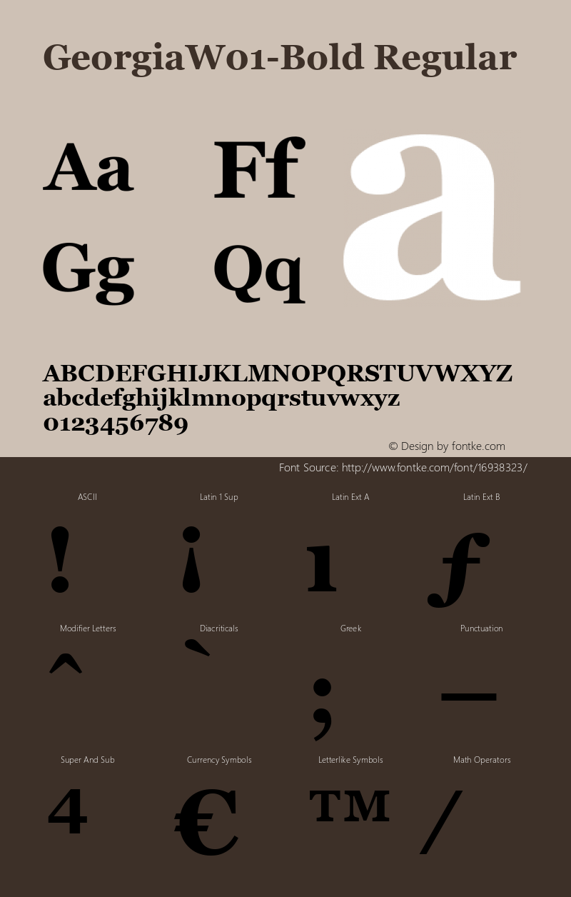 GeorgiaW01-Bold Regular Version 1.1 Font Sample