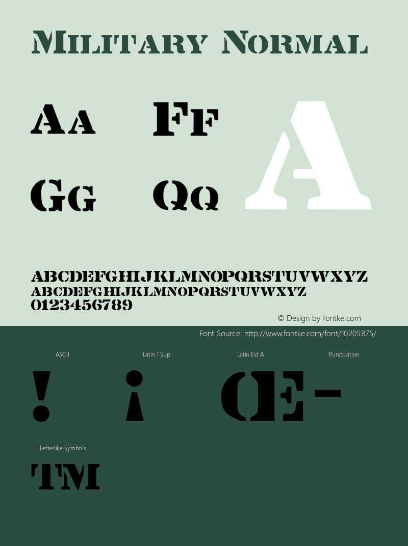 Military Normal Macromedia Fontographer 4.1 9/25/96 Font Sample