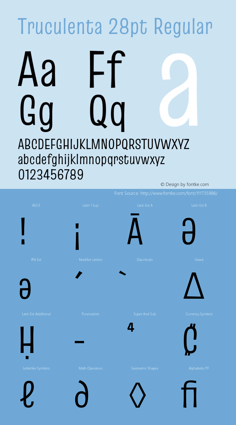 Truculenta 28pt Regular Version 1.002 Font Sample