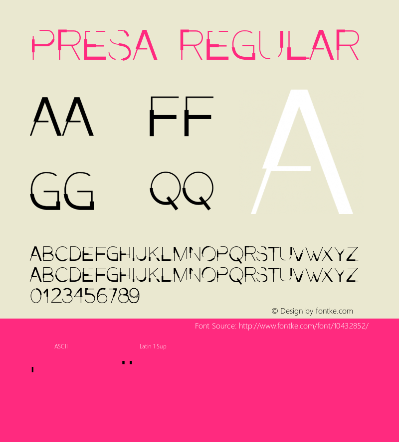 Presa Regular Version 1.000 2011 initial release Font Sample