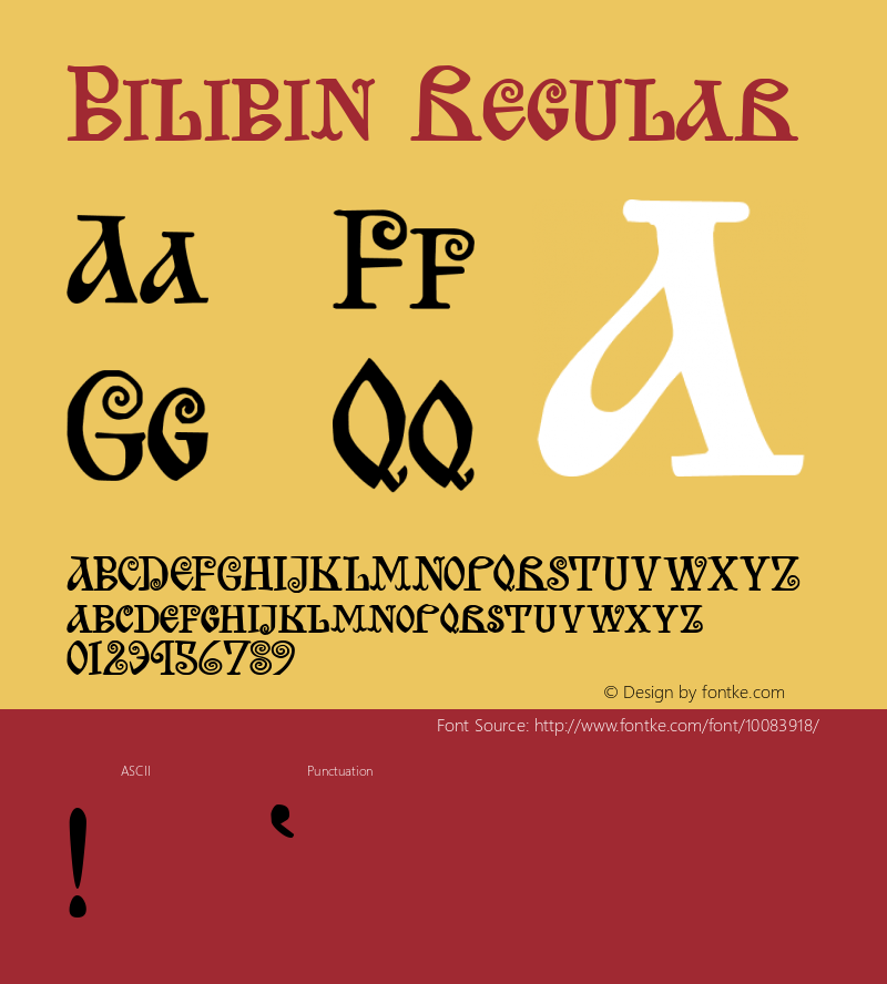 Bilibin Regular Altsys Fontographer 4.0.3 12/9/97 Font Sample