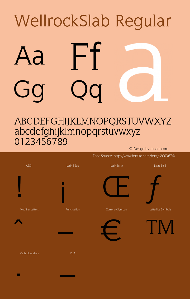 WellrockSlab Regular 1.0 2003-01-16 Font Sample