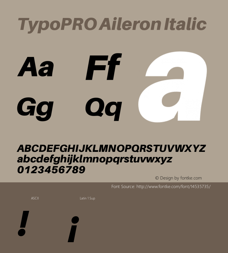 TypoPRO Aileron Italic Version 1.000;PS 001.000;hotconv 1.0.70;makeotf.lib2.5.58329 Font Sample