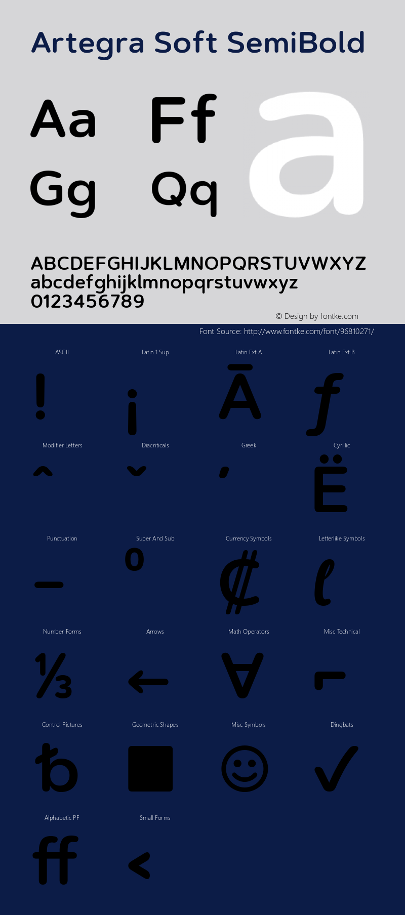 Artegra Soft SemiBold 1.000 Font Sample
