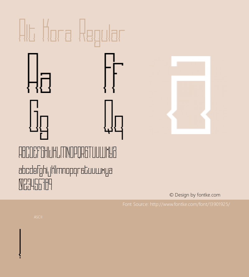 Alt Kora Regular Version 1.000;PS 001.001;hotconv 1.0.56 Font Sample