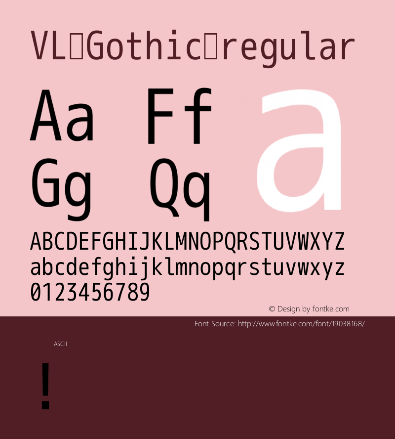 VL Gothic regular Version 2.017 Font Sample