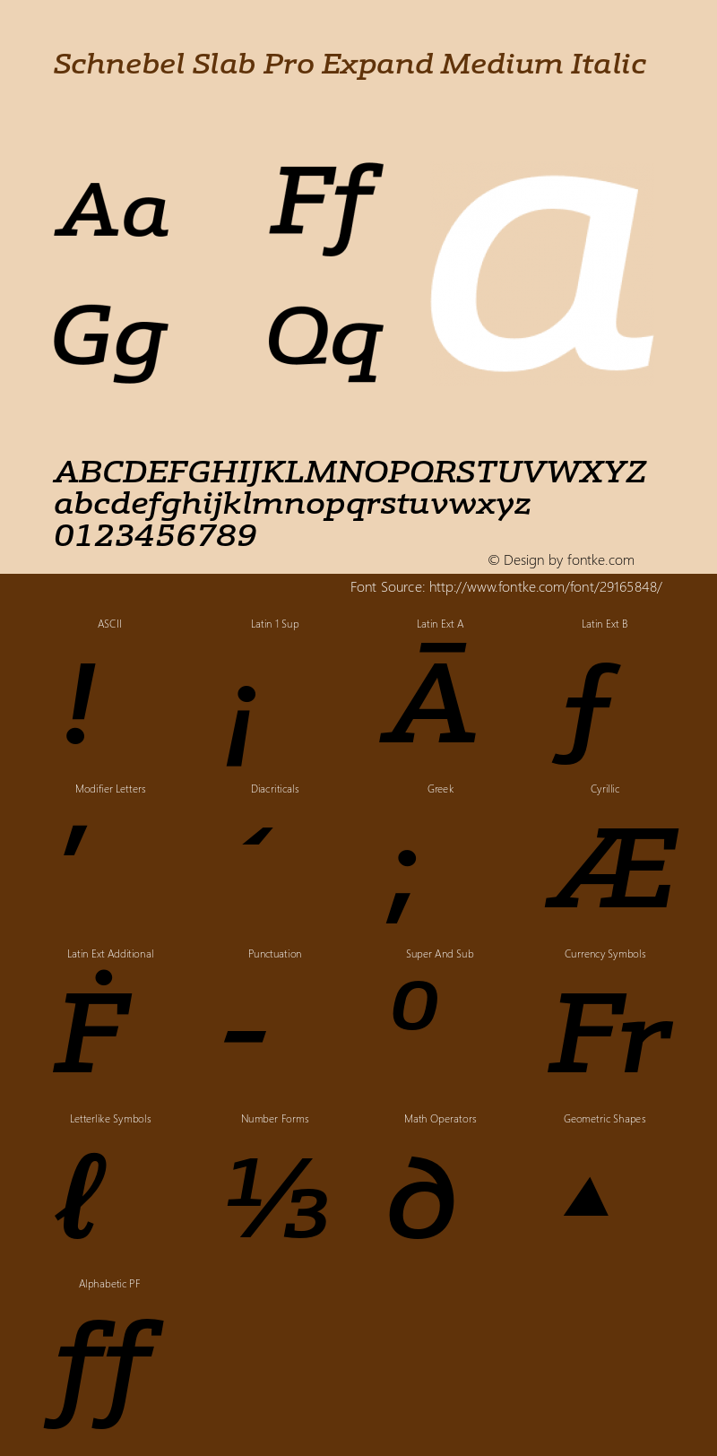 SchnebelSlabProExpand-MedIta Version 1.00 Font Sample