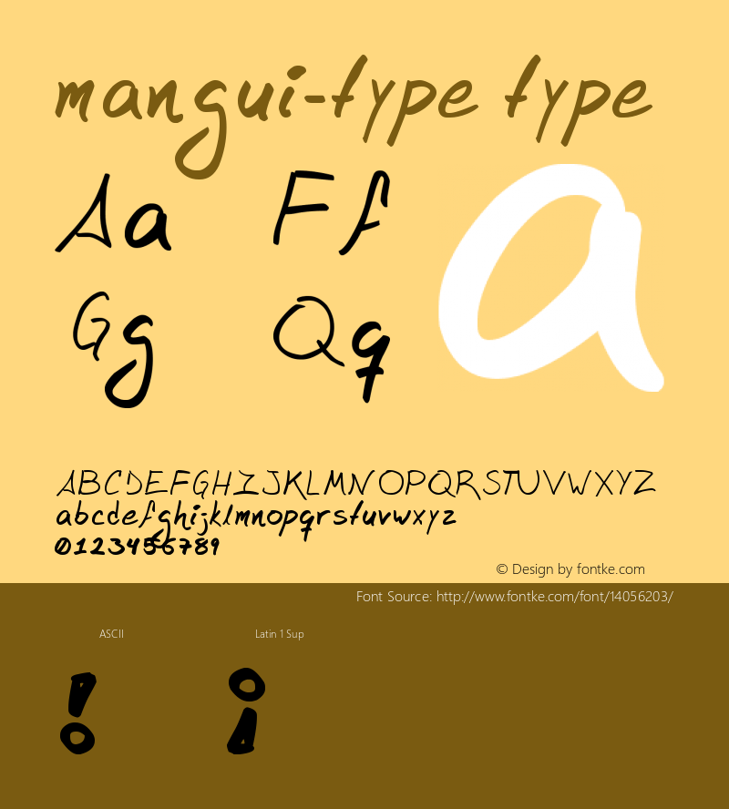 mangui-type type Version 1.00 October 4, 2012 Font Sample