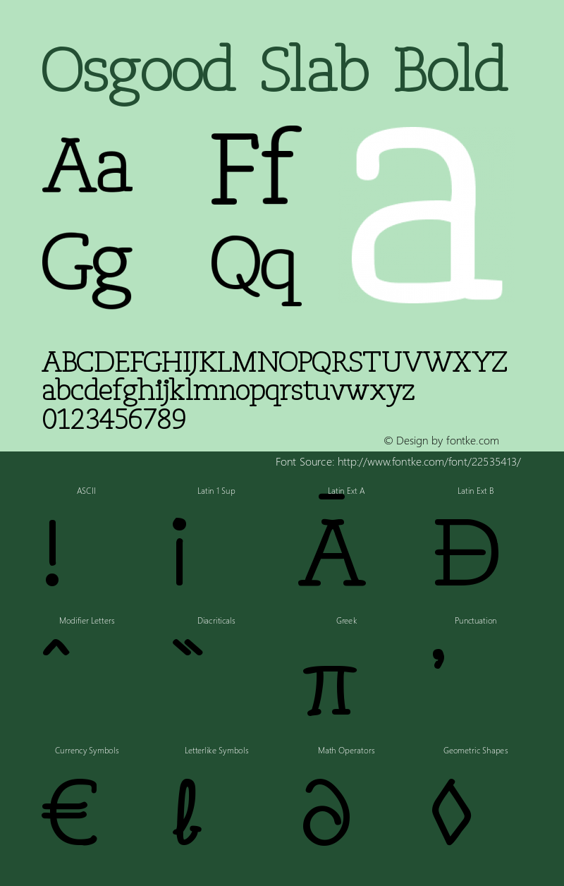 Osgood Slab Bold Version 1.30 June 15, 2016 Font Sample