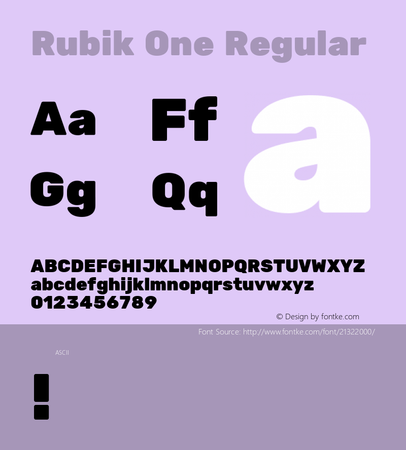 Rubik One Regular  Font Sample