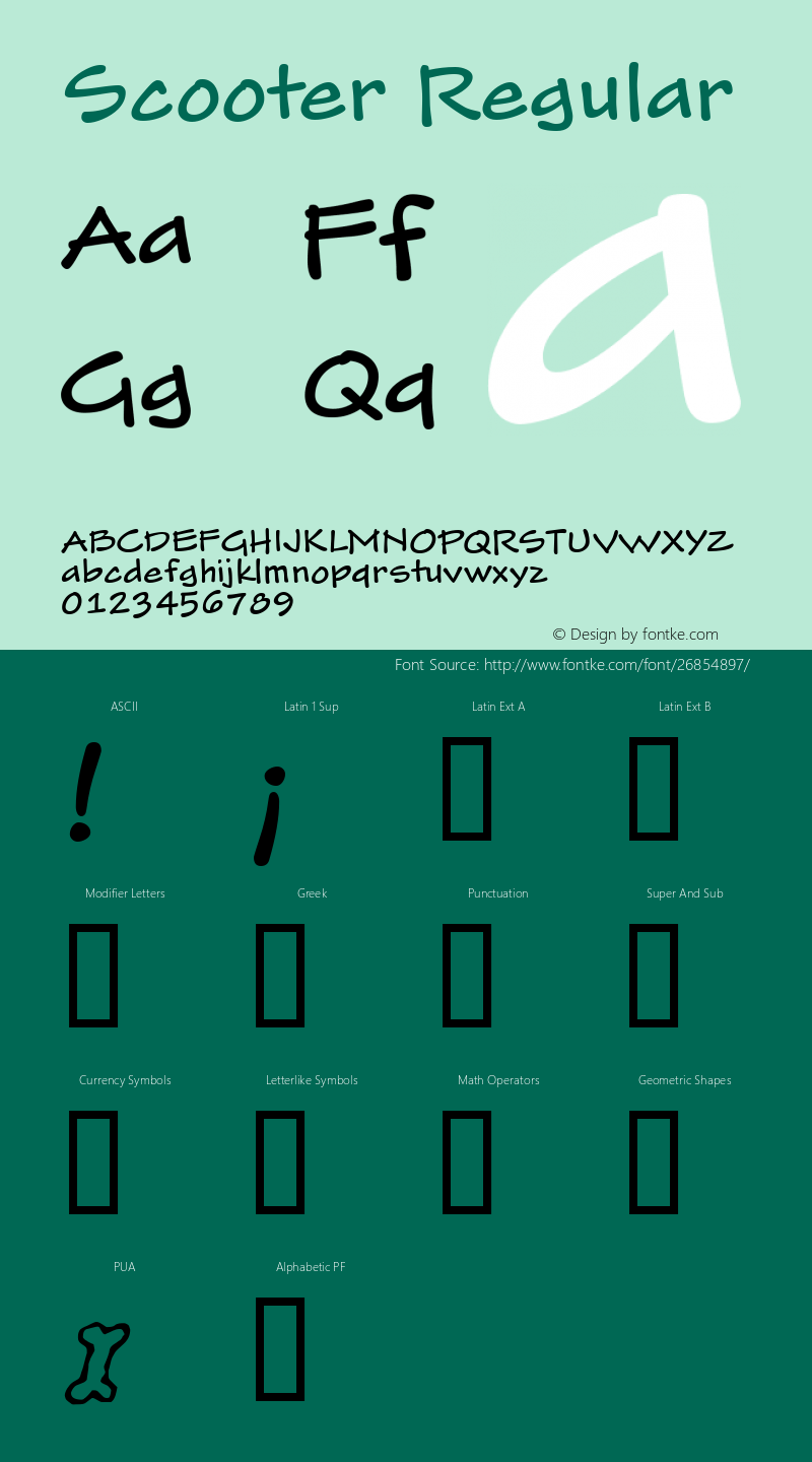 Scooter Version 1.00 Font Sample