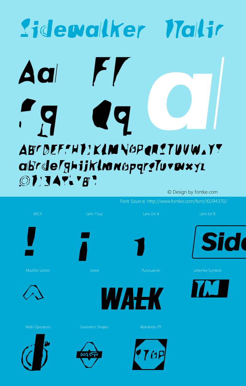 Sidewalker Italic 001.000 Font Sample