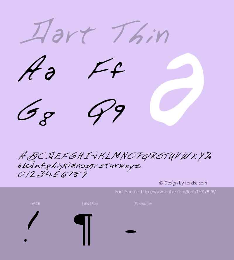 Dart Thin Version Altsys Metamorphosis Font Sample