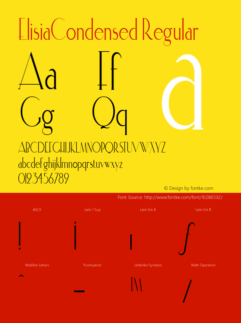ElisiaCondensed Regular The WSI-Fonts Professional Collection Font Sample