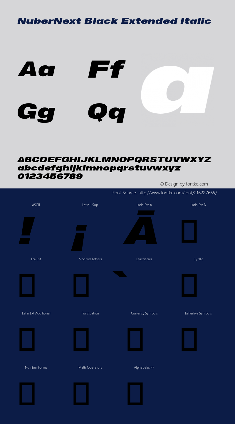 NuberNext Black Extended Italic Version 001.002 February 2020图片样张