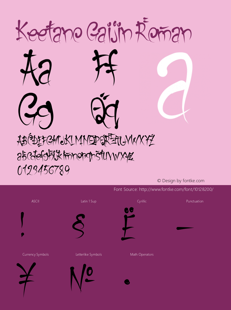 Keetano Gaijin Roman Version 1.000 2004 initial release Font Sample