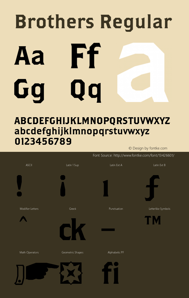 Brothers Regular 001.000 Font Sample