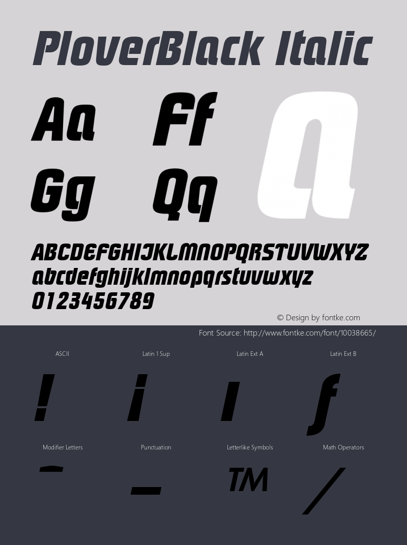 PloverBlack Italic The IMSI MasterFonts Collection, tm 1995 IMSI Font Sample