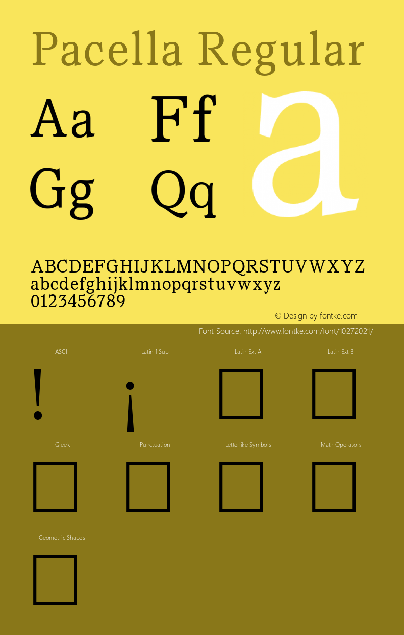 Pacella Regular Altsys Fontographer 3.5  11/25/92 Font Sample