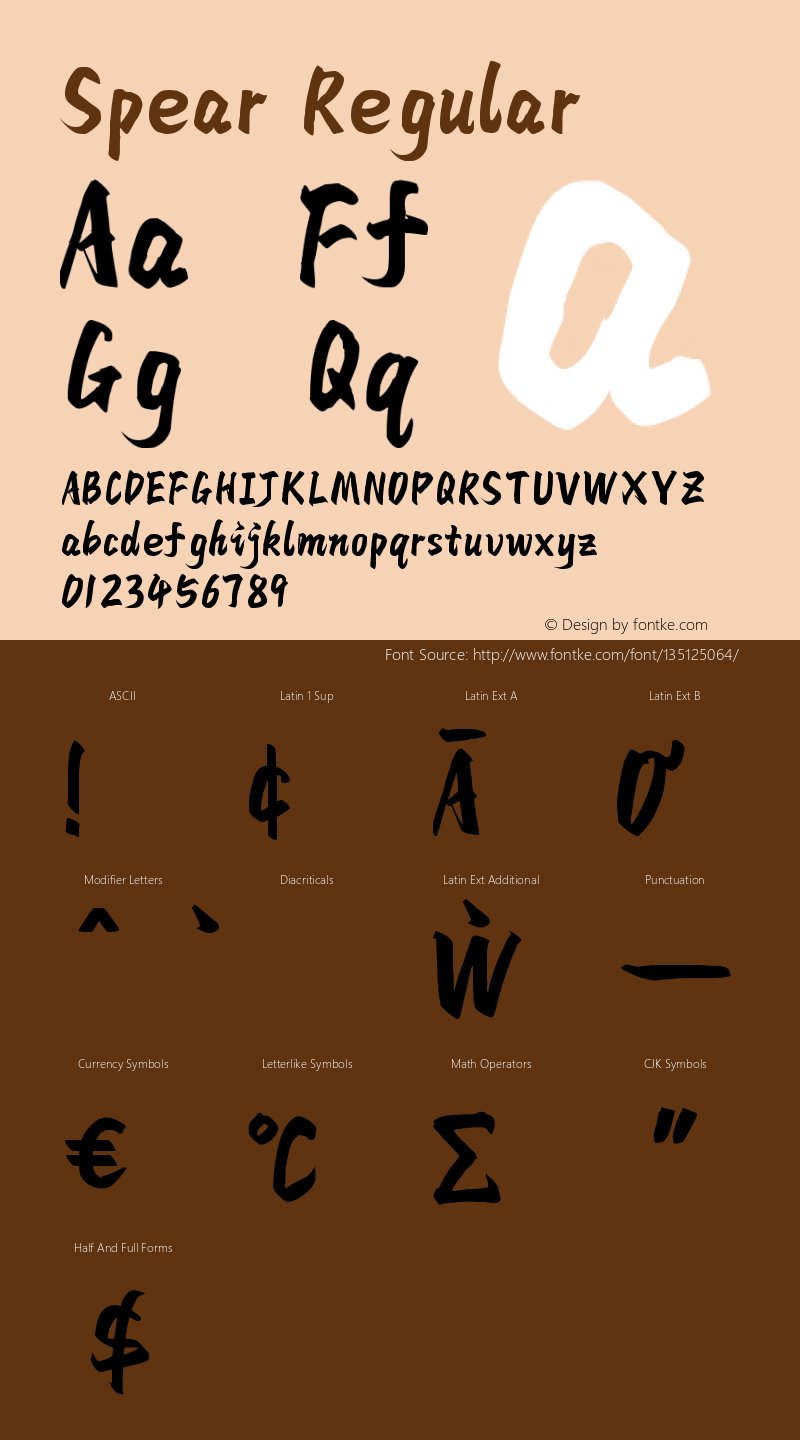 Spear Version 1.000 Font Sample