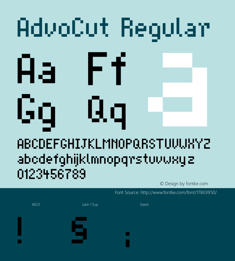AdvoCut Regular 001.003 Font Sample