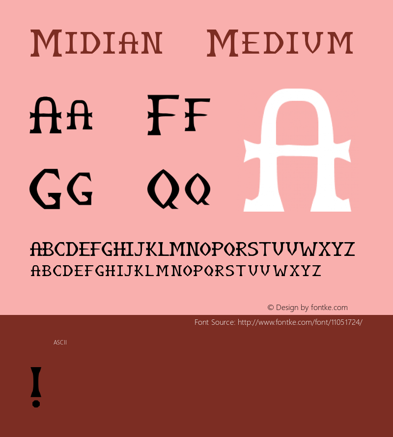 Midian Medium Version 001.000 Font Sample