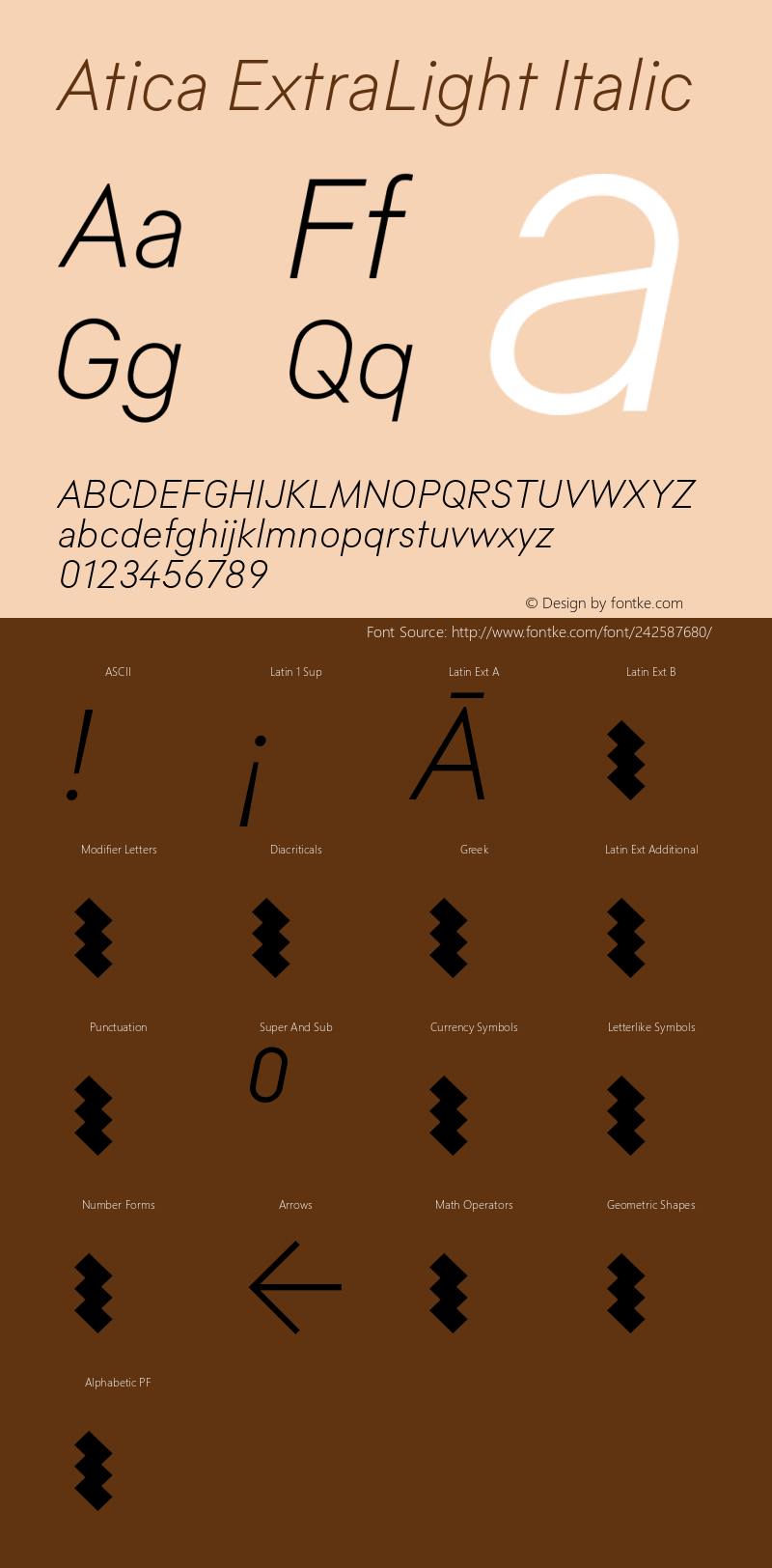 Atica ExtraLight Italic Version 1.002图片样张