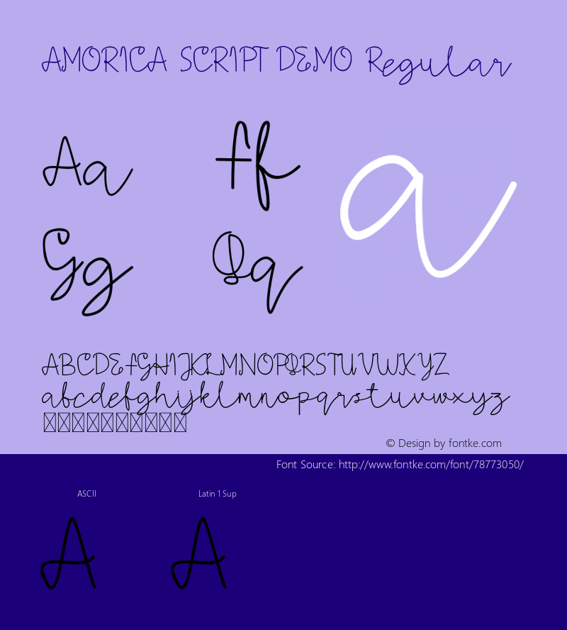 AMORICA SCRIPT DEMO Version 1.002;Fontself Maker 3.1.2 Font Sample
