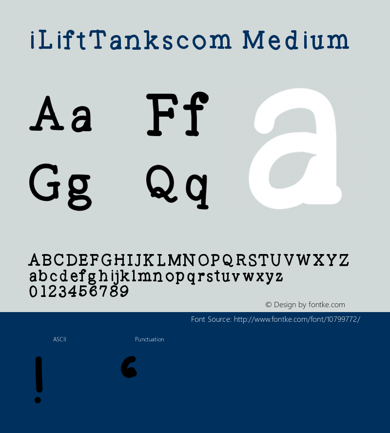 iLiftTankscom Medium Version 001.000 Font Sample
