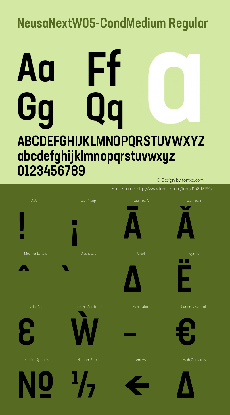 Neusa Next W05 Condensed Medium Version 1.20 Font Sample