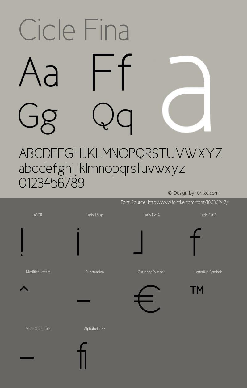 Cicle Fina 001.000 Font Sample