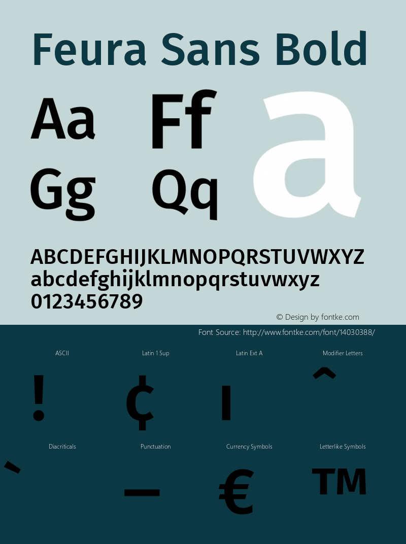 Feura Sans Bold Version 2.001 Font Sample