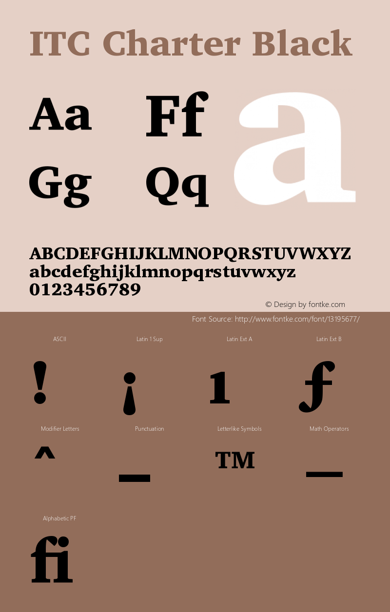 ITC Charter Black Version 003.001 Font Sample