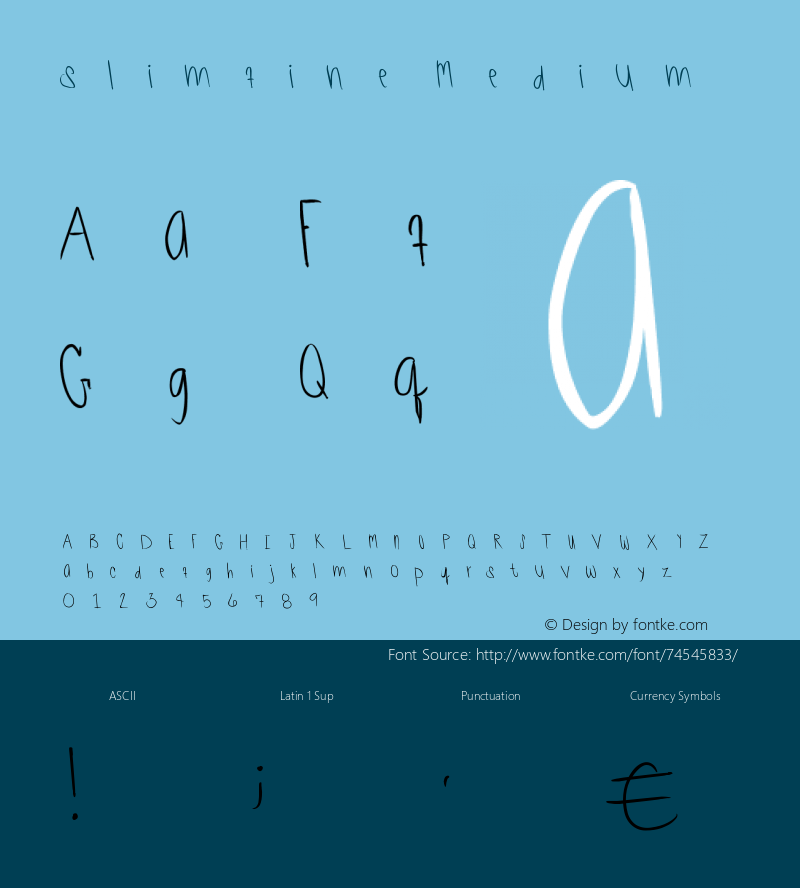 slimfine Version 001.000 Font Sample