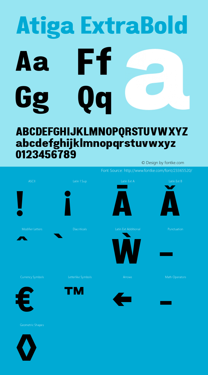 Atiga ExtraBold Version 1.100 Font Sample