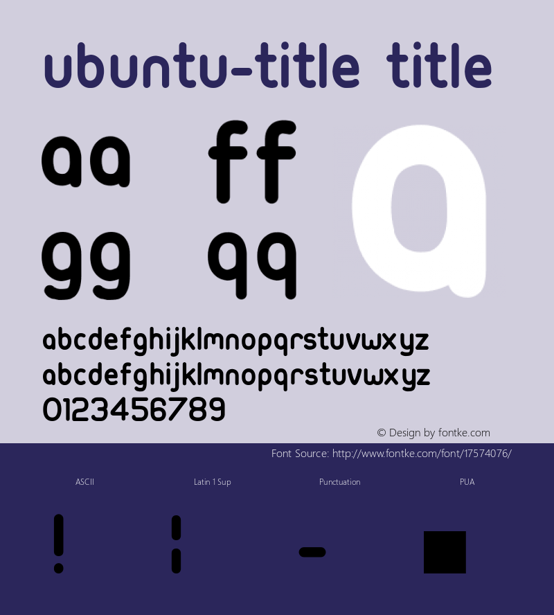 Ubuntu-Title Title Version 002.000 Font Sample