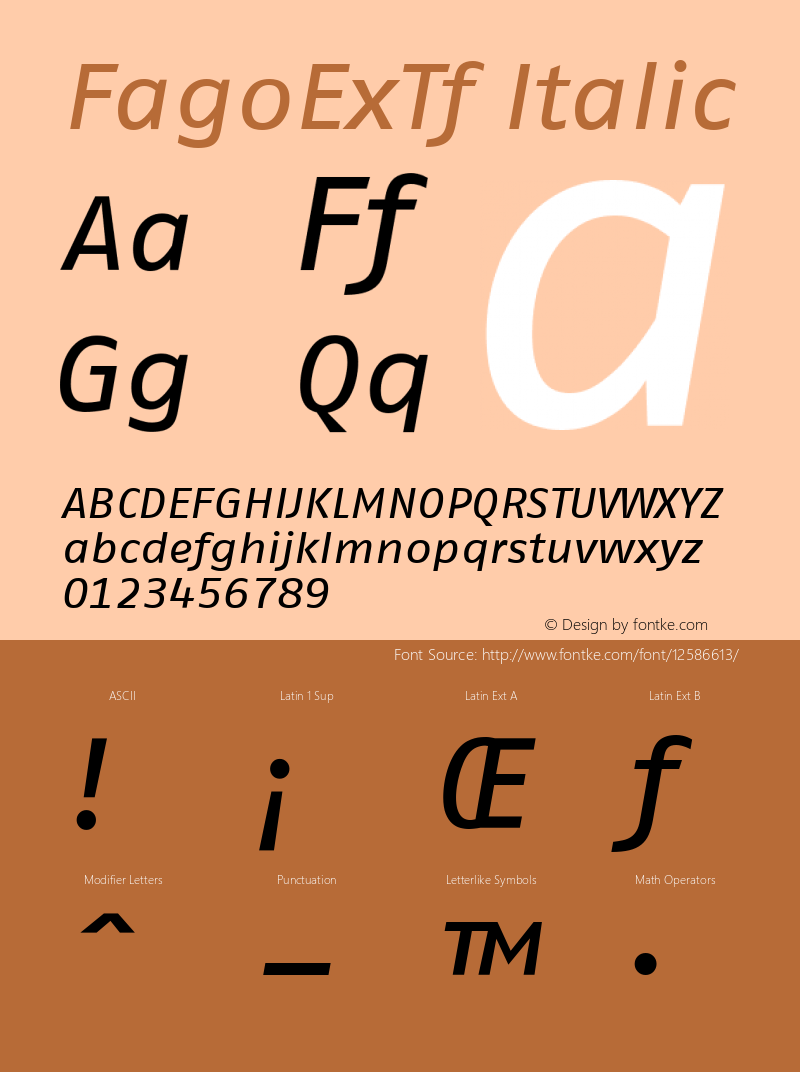 FagoExTf Italic Version 001.000 Font Sample