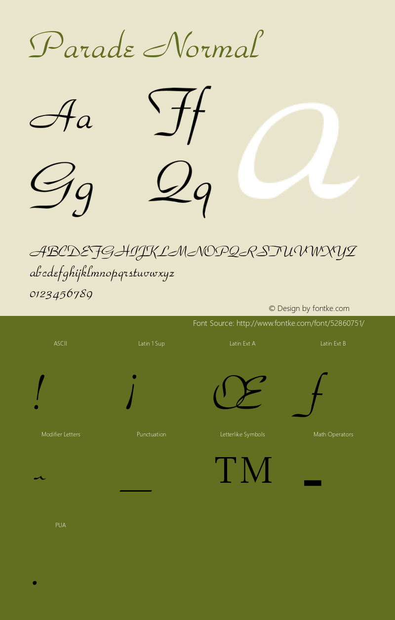 ParadeNormal Altsys Fontographer 4.1 1/9/95 {DfLp-URBC-66E7-7FBL-FXFA} Font Sample