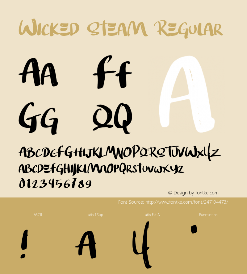 Wicked Steam Version 1.00;December 20, 2021;FontCreator 11.5.0.2430 64-bit图片样张