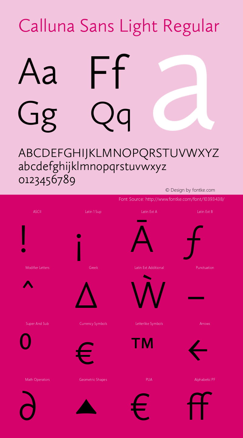 Calluna Sans Light Regular Version 2.040 Font Sample