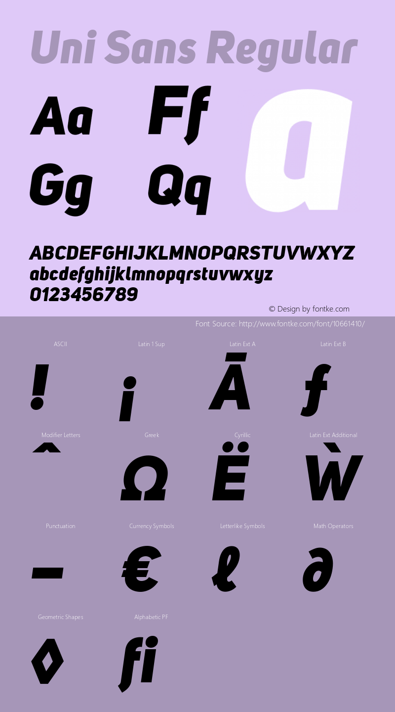 Uni Sans Regular Version 001.029;com.myfonts.easy.font-fabric.uni-sans.heavy-italic.wfkit2.version.4c6h Font Sample