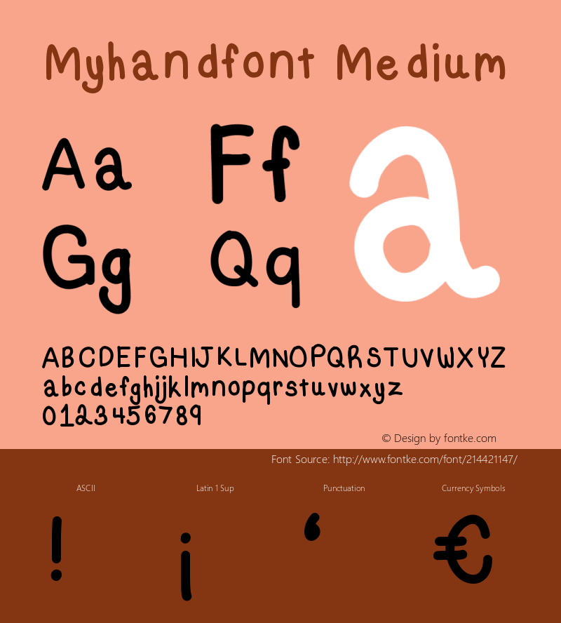 Myhandfont Version 001.000图片样张