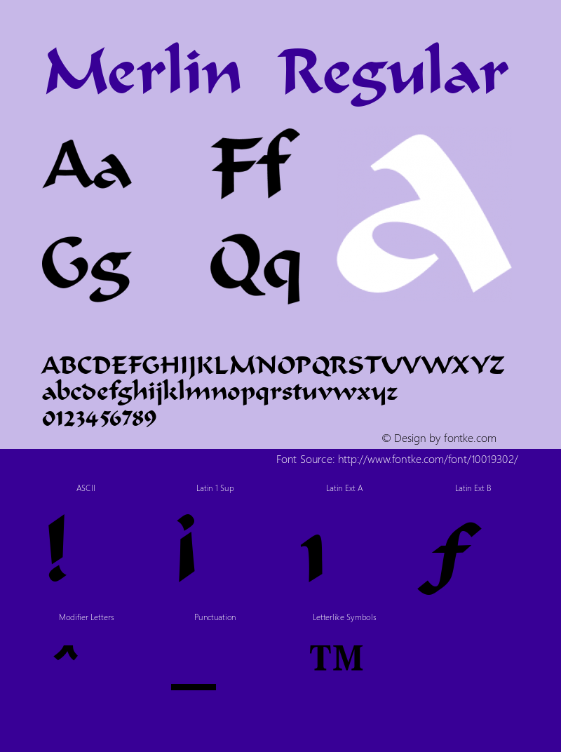 Merlin Regular 001.003 Font Sample