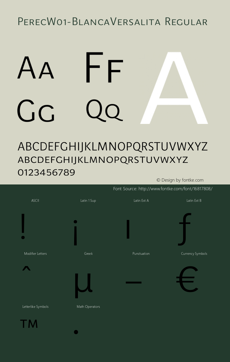 PerecW01-BlancaVersalita Regular Version 1.00 Font Sample